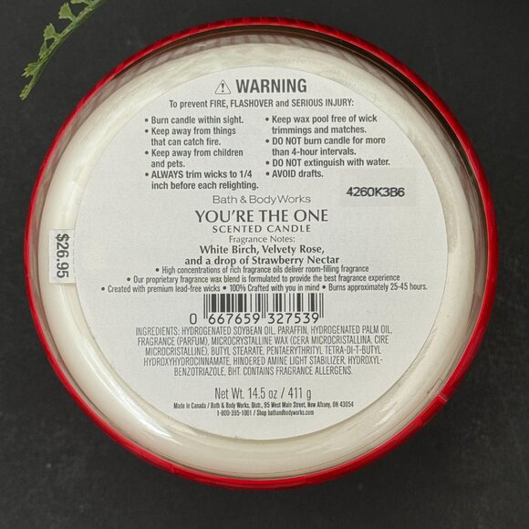 BBW You're The One Bath & Body Works 3 Wick Candle - Picture 10 of 10